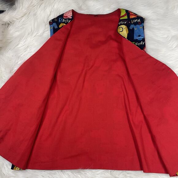 Handmade Dog Print Novelty Vest Men’s XL Fun Art Whimsical Conversation Starter - Picture 5 of 6